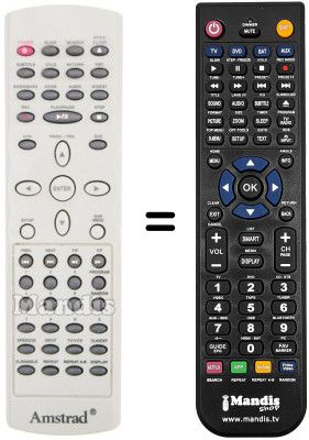 Mando a distancia equivalente Amstrad DVX 200