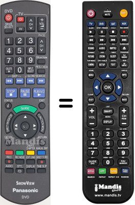 Mando a distancia equivalente Panasonic DMRE-X87