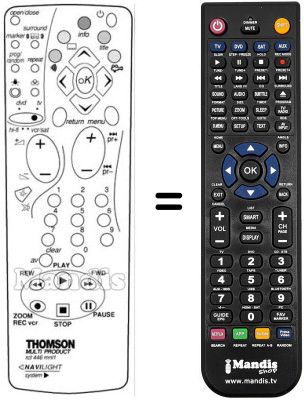 Replacement remote control Arc En Ciel DTH 3700 Replacement remote control Arc En Ciel DTH 3700
