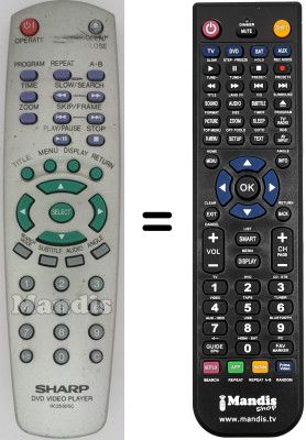 Replacement remote control Sharp DVD-SV 90S