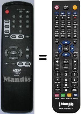 Comandament a distància equivalent Thomson DVD 400 SA