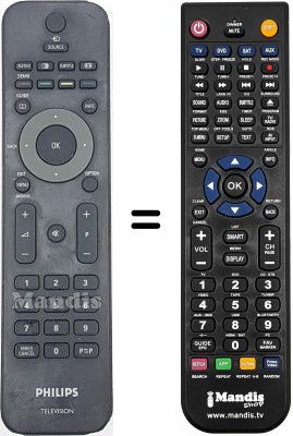 Comandament a distància equivalent Philips 42PFL5603D / 10