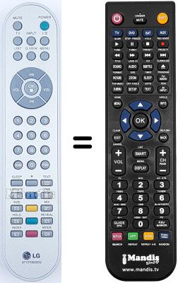 Mando a distancia equivalente LG 15LC1R Mando a distancia equivalente LG 15LC1R