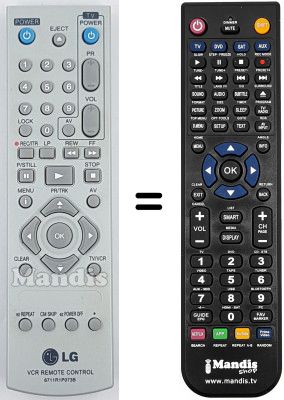 Comandament a distància equivalent LG MG66 Comandament a distància equivalent LG MG66