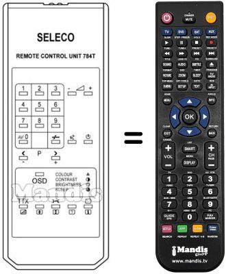 Replacement remote control Seleco 17SM329