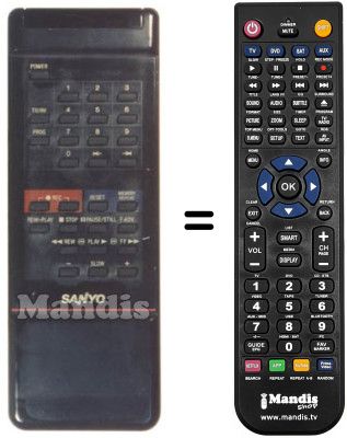 Replacement remote control Sanyo VHR3400I