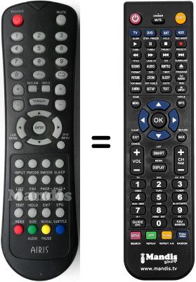 Comandament a distància equivalent Airis MW169