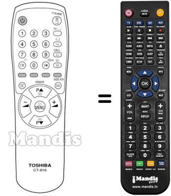 Replacement remote control Toshiba 21S03D
