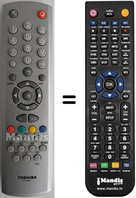 Replacement remote control Toshiba 33N23G