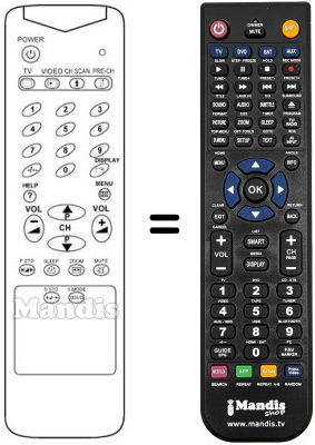 Mando a distancia equivalente Samsung CX5099 Mando a distancia equivalente Samsung CX5099