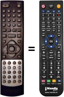 Replacement remote control DVD-DX7800