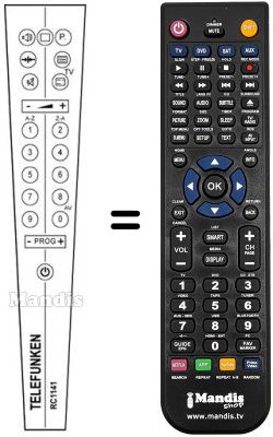 Replacement remote control Telefunken FS433SLR