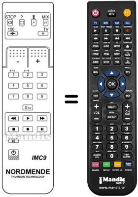 Replacement remote control NordMende BLACKQUARTZ STEREO 72DS Replacement remote control NordMende BLACKQUARTZ STEREO 72DS
