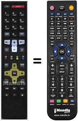 Mando a distancia equivalente RC671