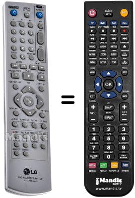 Replacement remote control LG 6711R1P090S
