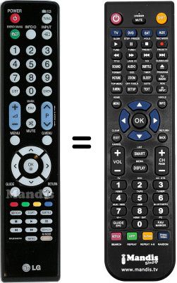 Comandament a distància equivalent LG 55SL8500 Comandament a distància equivalent LG 55SL8500