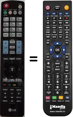 Mando a distancia equivalente LG AKB72914029 Mando a distancia equivalente LG AKB72914029