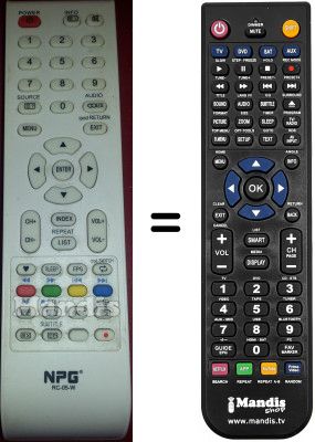 Replacement remote control Npg RC05W