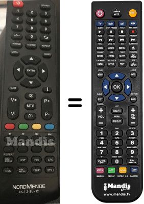 Mando a distancia equivalente RCTZSUN92