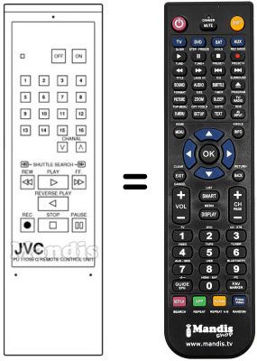 Mando a distancia equivalente JVC PU11099Q