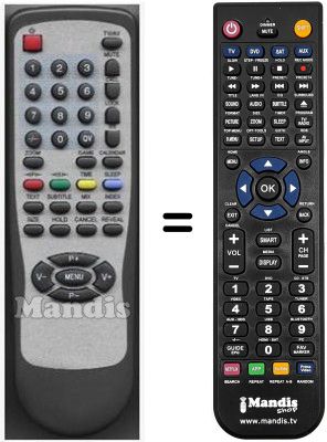 Mando a distancia equivalente RC-PT2007