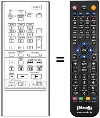 Mando a distancia equivalente RC-V37A