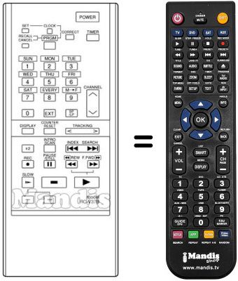 Mando a distancia equivalente RC-V37B