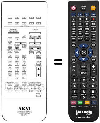 Mando a distancia equivalente RC-V74A