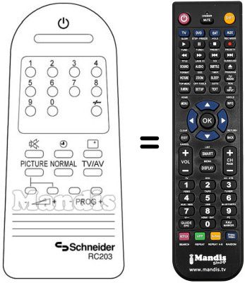 Replacement remote control RC203