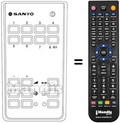 Mando a distancia equivalente Hitachi RC222