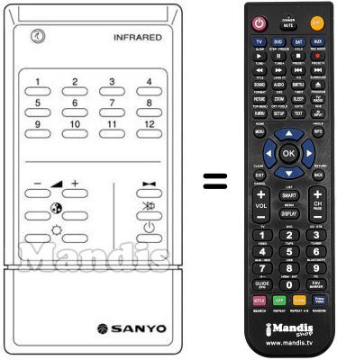 Mando a distancia equivalente Hitachi RC238