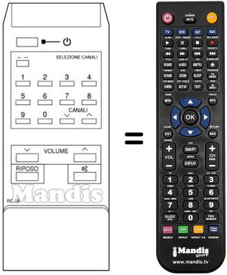 Replacement remote control RC38