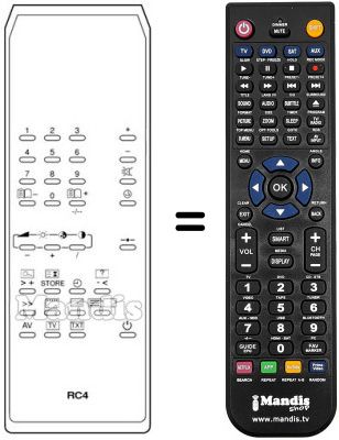 Comandament a dist&agrave;ncia equivalent RC4