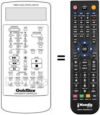 Mando a distancia equivalente RC400P