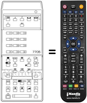 Replacement remote control RC7705