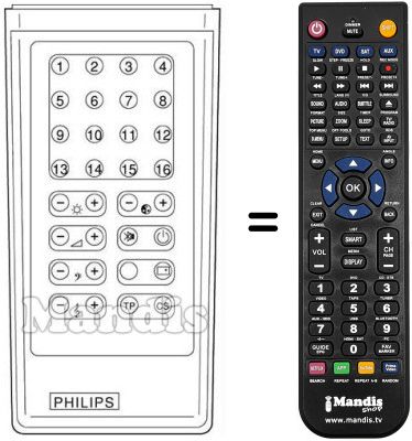 Replacement remote control RCIV16FACH