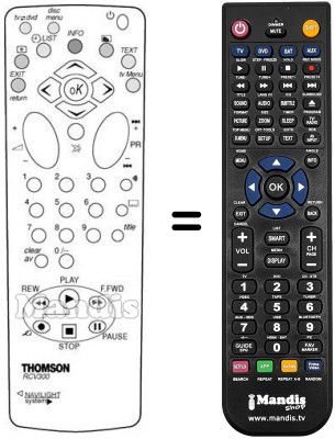Replacement remote control Thomson 21CT17E Replacement remote control Thomson 21CT17E