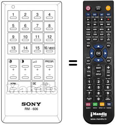 Replacement remote control Sony KV-1614