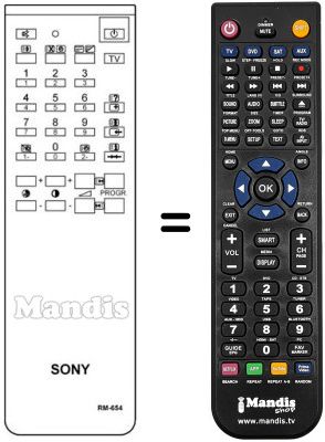 Comandament a distància equivalent Sony RM654