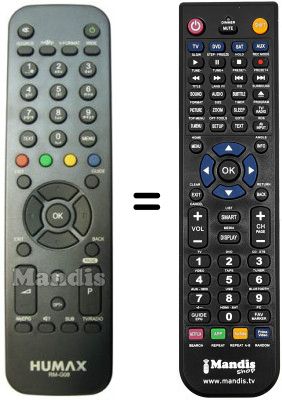 Mando a distancia equivalente Humax RM-G08