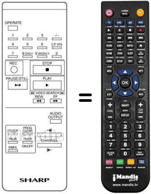 Mando a distancia equivalente Sharp RRMCG0230GESA