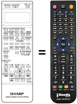 Replacement remote control Sharp RRMCG0570GESA