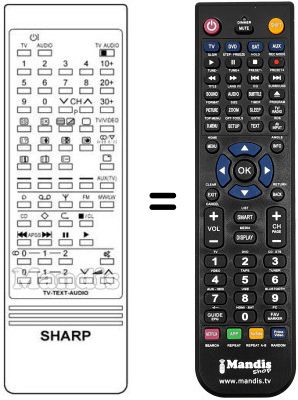 Replacement remote control Sharp RRMCG0688PESA