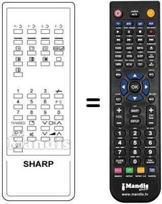 Replacement remote control RRMCG1014BMSA
