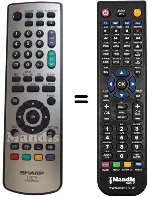 Comandament a distància equivalent Sharp LC-37SD1E