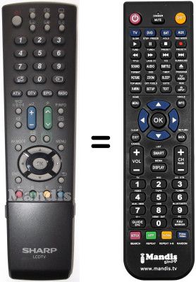 Comandament a distància equivalent Sharp LC-40LU705E