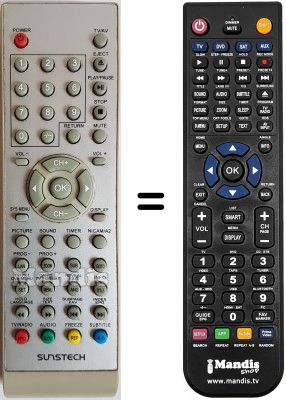 Replacement remote control Sunstech TL-X2252D