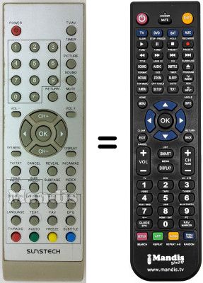 Replacement remote control Sunstech TL-1911D