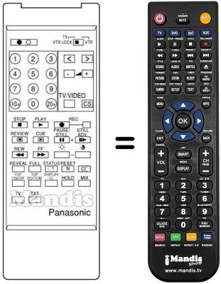 Mando a distancia equivalente Panasonic TNQ1411