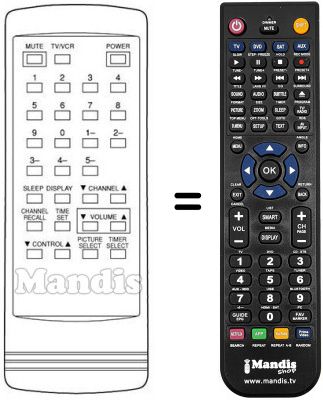 Replacement remote control Funai TVF5100A